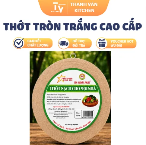 Thớt Tròn Trắng Nguyên Khối Cao Cấp (TV1684)