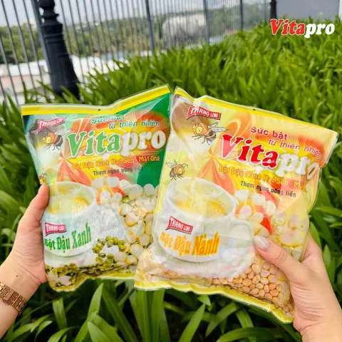 Combo Bột Đậu Nành Hạt Sen Mật Ong & Đậu Xanh Hạt Sen Mật Ong Vitapro - Bồi Bổ Cơ Thể, Giúp Ngủ Ngon & Dễ Tiêu Hóa