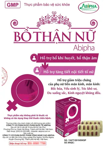 Bổ thận nữ Abipha, Hỗ trợ bổ khí huyết, bổ thận âm, tăng tiết nội tiết tố nữ