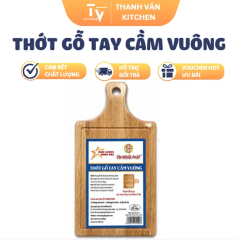 Thớt Gỗ Tay Cầm Vuông (TV1686)