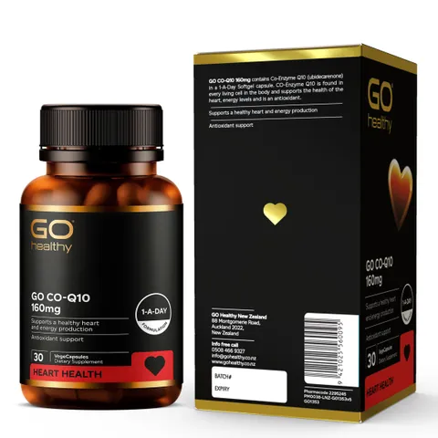 Viên uống bổ tim GO CoQ10 160mg 30 viên - Hỗ trợ sức khỏe tim mạch, tăng cường năng lượng và sức đề kháng cho cơ thể