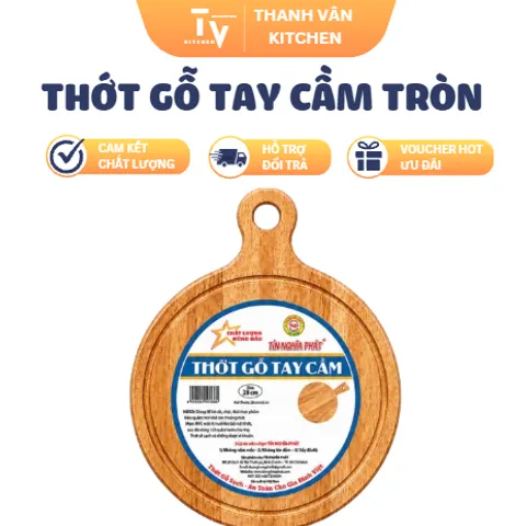 Thớt Gỗ Tay Cầm Tròn Cao Cấp (TV1688)