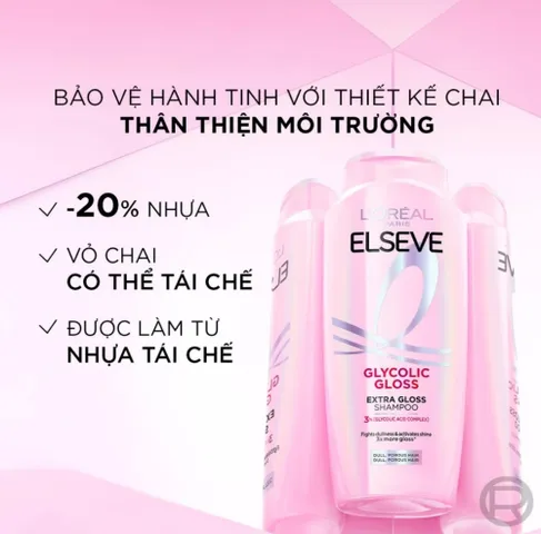 L'Oreal Paris Elseve Glycolic Gloss gội xả bóng mượt tóc 620ml+375ml ?️ Giá tốt bao rẻ