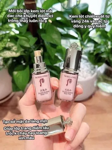 ✨ Kem lót Whoo Double Radiant Base Pink dưỡng sáng da, 8ml - Giao nhanh