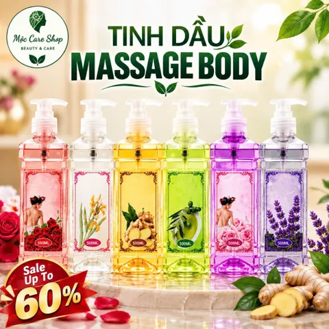 [ Xả Kho] Dầu Massage Body 500ml Có Vòi I Ngăn Ngừa Lão Hoá, Xoá Nhăn Giúp Tươi Trẻ,