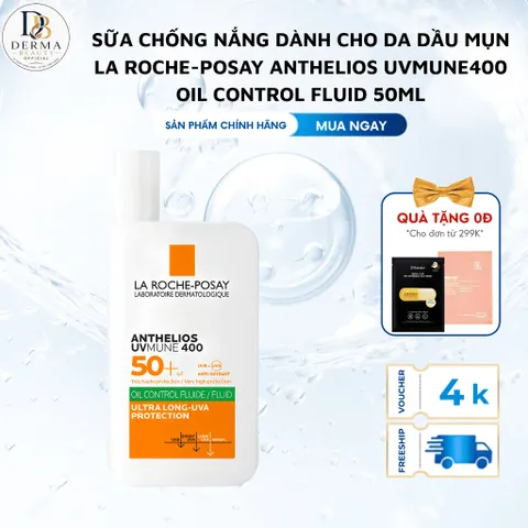 Kem Chống Nắng La Roche-Posay Anthelios UVMune 400 SPF50+ 50ml – Invisible Fluid / Oil Control