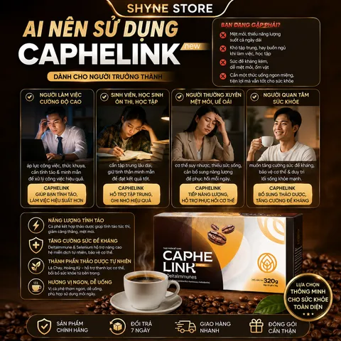 Caphelink New Cà Phê Hòa Tan Giúp Tỉnh Táo Minh Mẫn Cho Người Làm Việc Học Tập