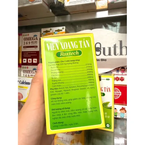 Viên Xoang Tán Roxtech thảo dược giúp giảm viêm xoang, viêm mũi dị ứng, thông mũi, dễ thở - 50 viên
