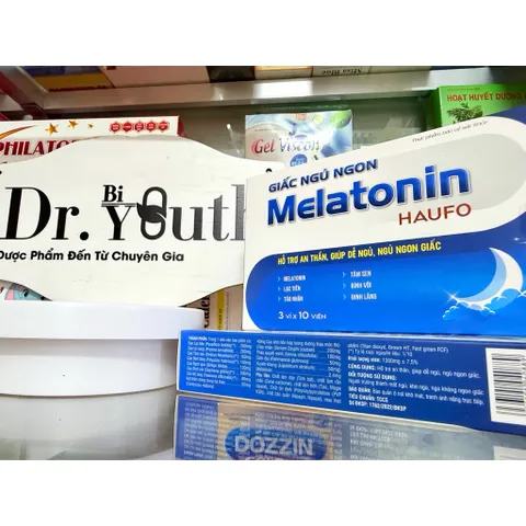 Viên uống GIẤC NGỦ NGON Melatonin HauFO (Hộp 30 viên) Hỗ trợ an thần, giúp dễ ngủ, ngủ ngon giấc. 817348