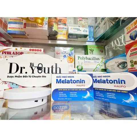 Viên uống GIẤC NGỦ NGON Melatonin HauFO (Hộp 30 viên) Hỗ trợ an thần, giúp dễ ngủ, ngủ ngon giấc. 817348