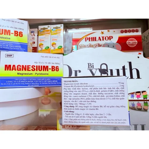 Viên uống Magnesium B6 Thái Bình-Bổ sung Magie và Vitamin B6 giúp giảm căng thẳng, đau thần kinh cơ (Hộp 100 viên)