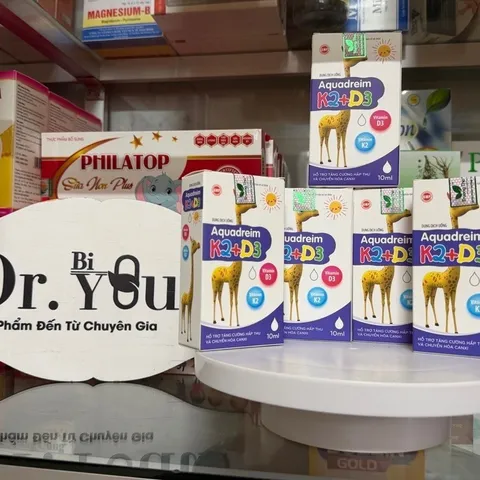 Dung dịch uống Aquadreim K2+D3 bổ sung Vitamin D3 & K2 Mk7 hấp thụ canxi hiệu quả răng xương chắc khỏe,tăng cao Cho Bé