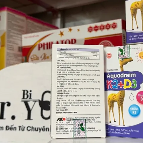 Dung dịch uống Aquadreim K2+D3 bổ sung Vitamin D3 & K2 Mk7 hấp thụ canxi hiệu quả răng xương chắc khỏe,tăng cao Cho Bé