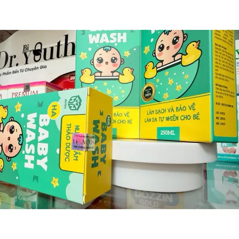 NƯỚC TẮM THẢO DƯỢC BABY WASH HA Giúp da bé mềm mại, giữ độ ẩm tự nhiên. Chống rôm sảy, mẩn ngứa, viêm da mụn nhọt
