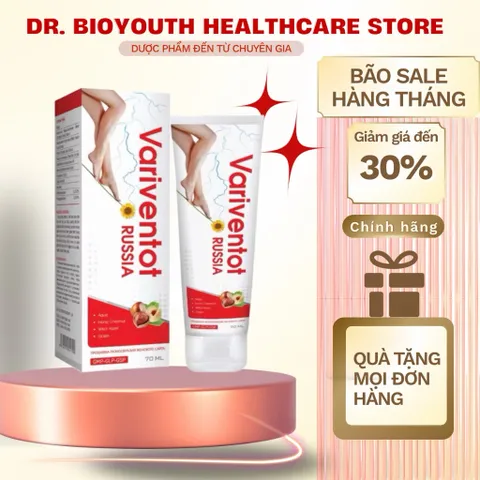 Kem Giãn Tĩnh Mạch Variventot NGA,Bảo vệ vùng da đùi-cẳng chân khỏi Vết rạn da,giãn mạch,da săn chắc,tăng sức đàn hồi da