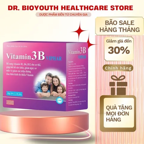 Viên Vitamin 3B Viphar Bổ sung vitamin tổng hợp,tăng đề kháng,dinh dưỡng bồi bổ sức khỏe,thể chất- Hộp 100 viên