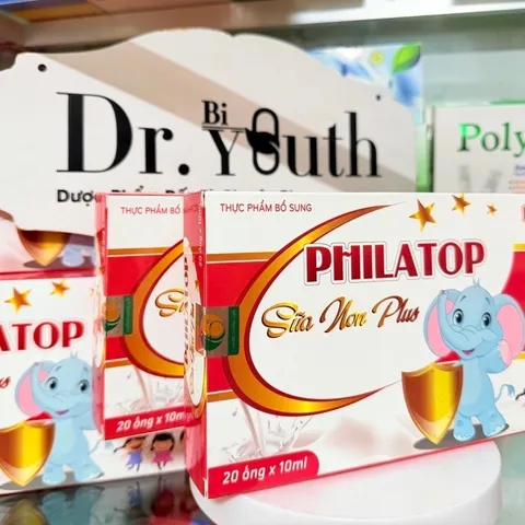 Ống Philatop SỮA NON plus Đông trùng hạ thảo, đạm thuỷ phân Hồng sâm Nhung hươu Yến sào cho bé tăng sức đề kháng 20 ống