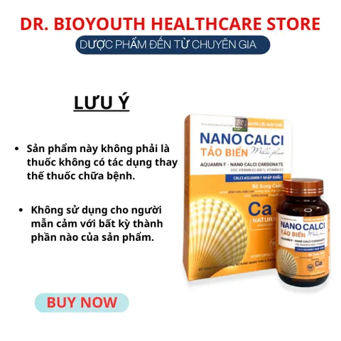 Nano Calci Tảo Biển Milk Plus Bổ Sung Canxi Hỗ Trợ Phát Triển Chiều Cao Giảm Loãng Xương Hộp 30 Viên