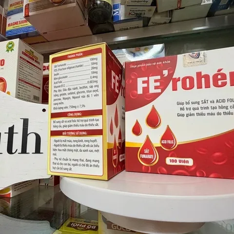 Viên uống Fe' Rohéma bổ sung sắt và axit folic, giảm thiếu máu do thiếu sắt, hỗ trợ quá trình tạo máu, suy dinh dưỡng