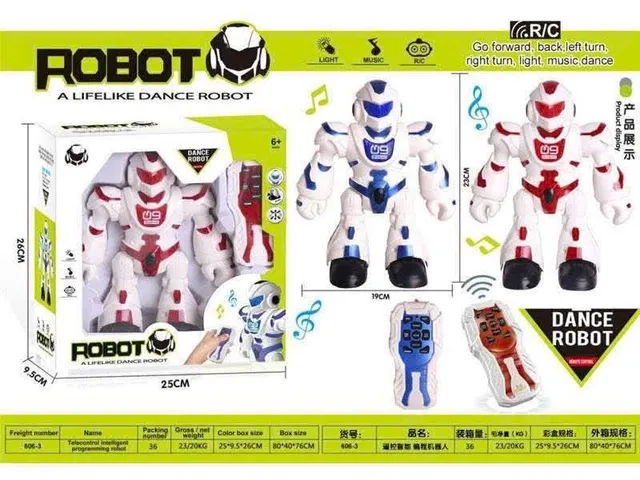 Đồ chơi robot điều khiển từ xa có đèn và âm thanh 606-3 giao màu ngẫu nhiên