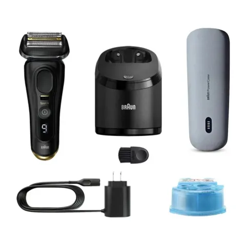 MÁY CẠO RÂU ĐIỆN CAO CẤP BRAUN SERIES 9 - SPORT+ TRẠM SẠC + HỘP SẠC DỰ PHÒNG