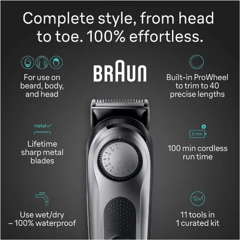 Bộ sản phẩm tông đơ cắt tóc, cạo râu Braun All-in-One Style Kit Series 7 7420,  Braun 11-in-1 Trimmer