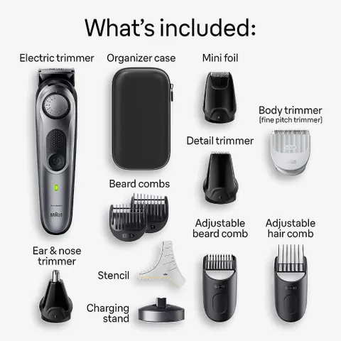 Bộ sản phẩm tông đơ cắt tóc, cạo râu Braun All-in-One Style Kit Series 7 7420,  Braun 11-in-1 Trimmer