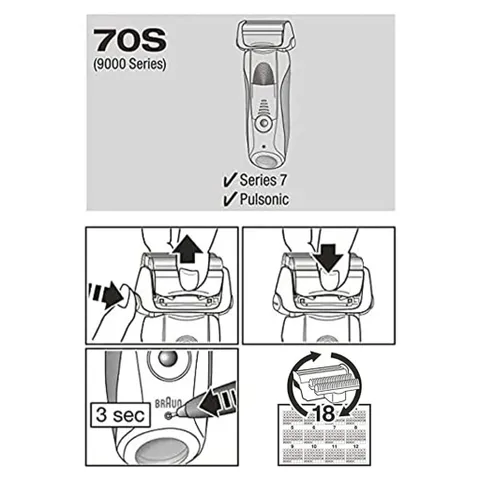 Đầu, Màng Thay Thế Cho Máy Cạo Râu Điện Braun Series 7 | Model 70B 70S