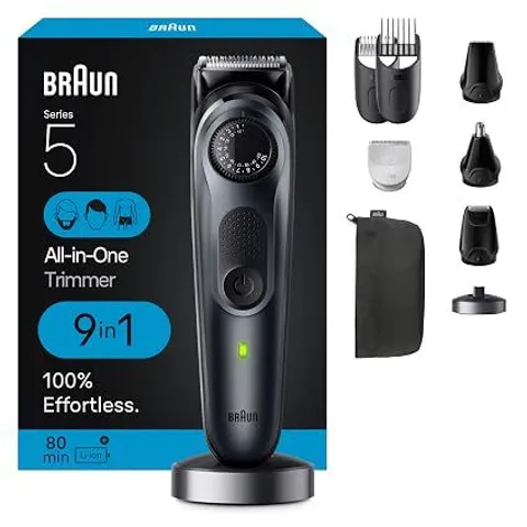 Tông đơ cắt Tóc, cạo tỉa Râu, Lông Tai & Mũi Braun 9 in - 1 AIO 5490 | Chính Hãng