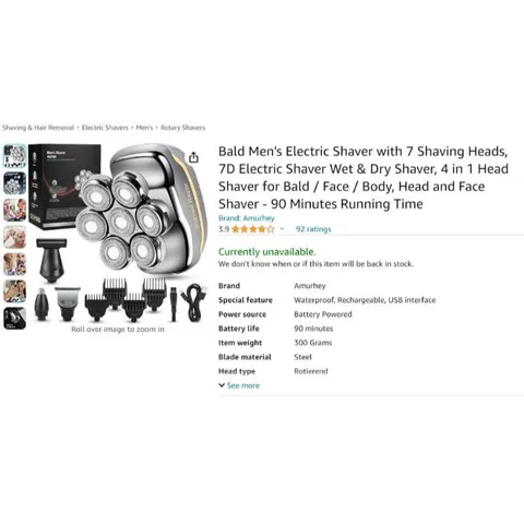 Máy Cạo Trọc Cao Cấp Đa Năng Men's Shaver RQ 7900 | Cạo Trọc, Cắt Tóc, Cạo Râu, Tỉa Lông Mũi Men's Shaver RQ 7900 7D...