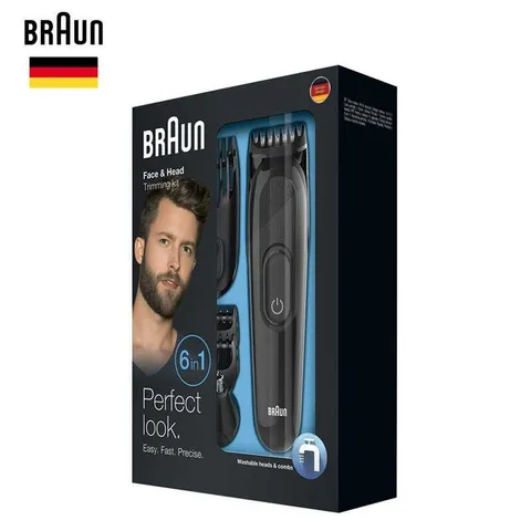 Tông Đơ Cắt Tóc, Cạo Râu Đa Năng Braun 6 in 1, Tỉa Lông Mũi