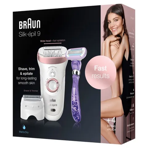 Máy Nhổ Lông, Cạo Lông, Tẩy Lông, Braun Silk·épil 9 - 7 phụ kiện SES 9-870