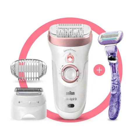 Máy Nhổ Lông, Cạo Lông, Tẩy Lông, Braun Silk·épil 9 - 7 phụ kiện SES 9-870