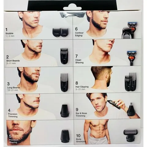 Tông đơ cắt tóc đa năng Braun 10 in 1, kèm đầu tỉa râu, lông mũi, dao cạo Gillette, cao cấp, Chính Hãng