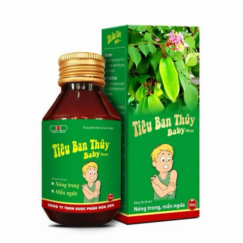 Siro TIÊU BAN THỦY BABY Hose - Rôm sẩy, mụn nhọt, dị ứng, mề đay, ban ngứa ngoài da (chai 100ml)