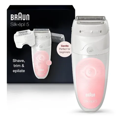 Máy Tẩy, Nhổ Lông Braun Silk-épil 5 5-620 Wet & Dry | SE5-011,  Làm Sạch Vùng Kín | Made in Germany