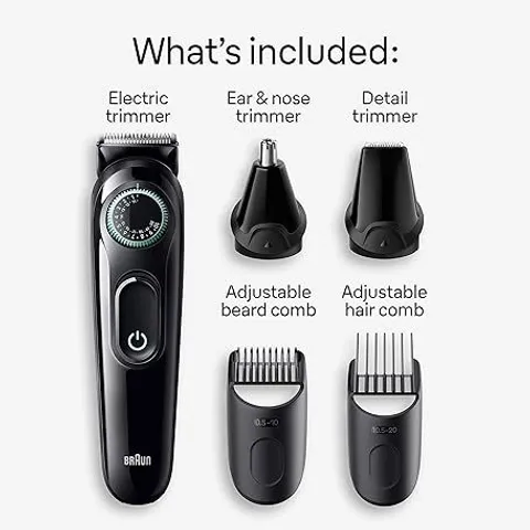 Tông đơ cắt tóc, đa năng có trức năng điều khiển độ sâu của lưỡi, Braun all-in-one 3 trimmer 5-in-1