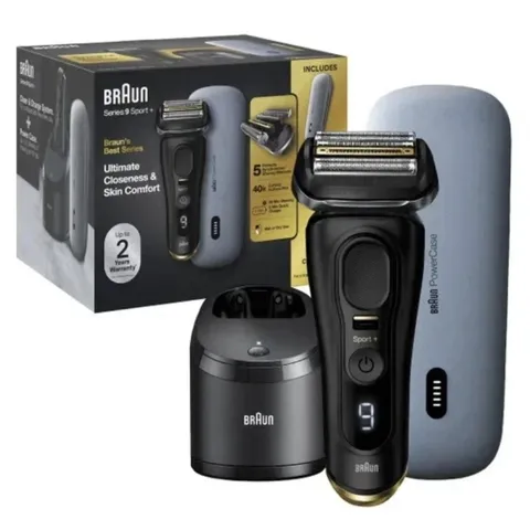 Máy Cạo Râu Cao Cấp BRAUN Series 9 Sport + Trạm Sạc Rửa, Hộp Sạc Dự Phòng, Chính Hãng