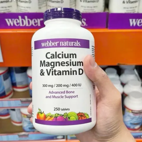 Viên uống Webber Naturals Calcium Magnesium & Vitamin D |250 viên| Hỗ trợ cơ bắp - Bảo vệ/nuôi dưỡng hệ xương & Phòng ngừa loãng xương [SP Chuẩn Canada không tem]