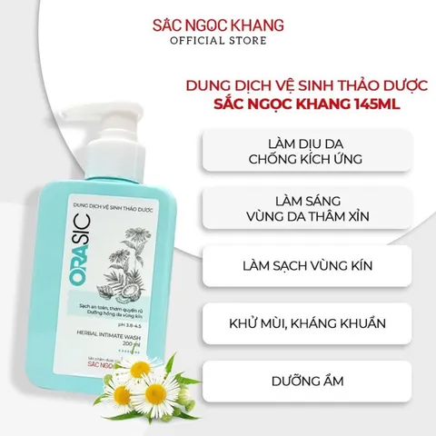Dung dịch vệ sinh phụ nữ ORASIC Sắc Ngọc Khang_Tinh chất lá trầu không 200ml