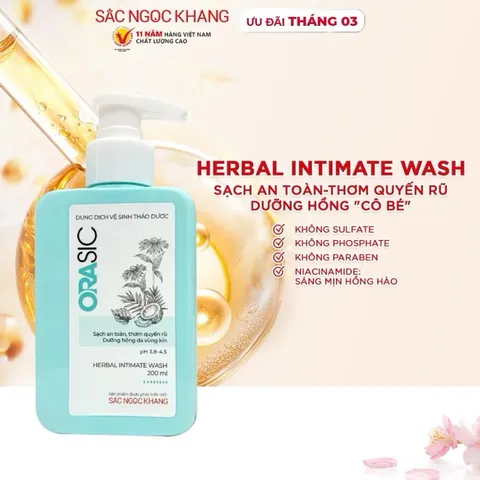 Dung dịch vệ sinh phụ nữ ORASIC Sắc Ngọc Khang_Tinh chất lá trầu không 200ml