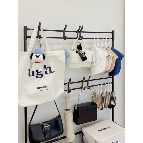 Kệ Chữ L 4 Tầng Để Giày Dép, Treo Quần Áo 60X26X155cm