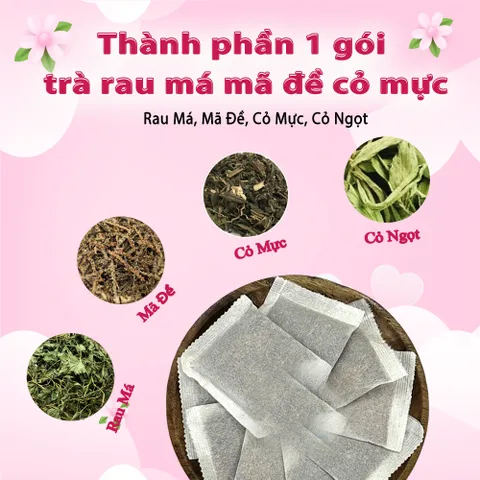 Combo Trà Rau Má Mã Đề Cỏ Mực Siêu Thị Thiên Nhiên Hộp 30 Túi Lọc Tiện Dụng Dễ Pha