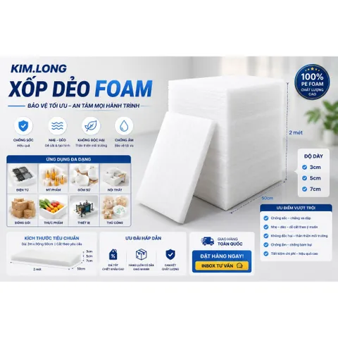 Xốp Dẻo Cắm Hoa Pe Foam Giá Xưởng khổ 50cmx2m dày 3-5-7cm