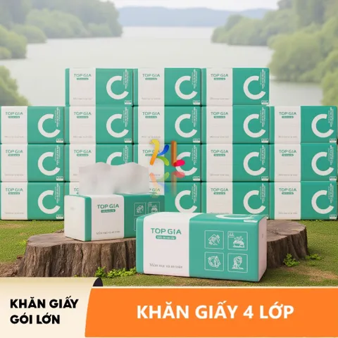 Thùng 20 Gói Giấy Rút Top Gia Chữ C 1 Gói Lớn 100 Rút 4 Lớp Siêu Dai Không Bị Bụi Giấy