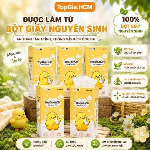 [ Tiết Kiệm Tối Đa ] Thùng 10 Bịch Khăn Giấy Pio TopGia 200 Lần Rút - Mềm Mịn Giấy dai tự nhiên - thấm hút tốt