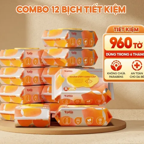 Khăn ướt TOPGIAKIDS chuẩn 3K không mùi, không cồn, không parabens - an toàn cho sức khỏe người dùng.