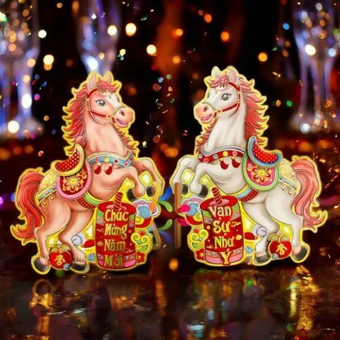 Bộ Decal 2 Ngựa Dán Cửa 3D Trang Trí Tết 2026 - Ngựa Độc Đáo Bính Ngọ