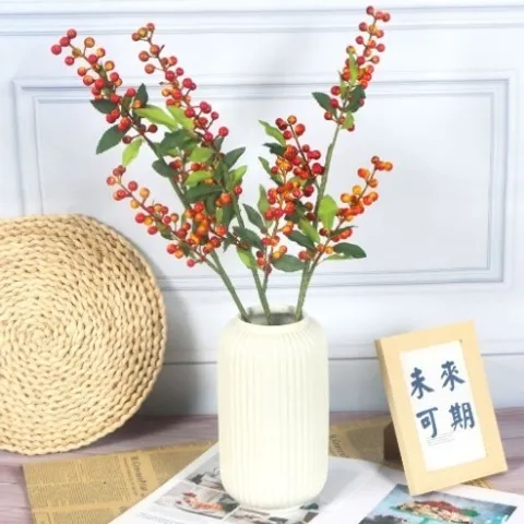 cành đào đông quả kèm lá non trang trí tết,decor trang trí nhà cửa 817828