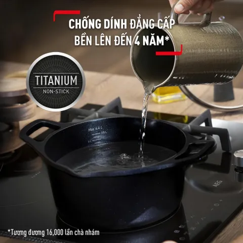 Nồi đúc cao cấp Tefal Robusto có miệng rót